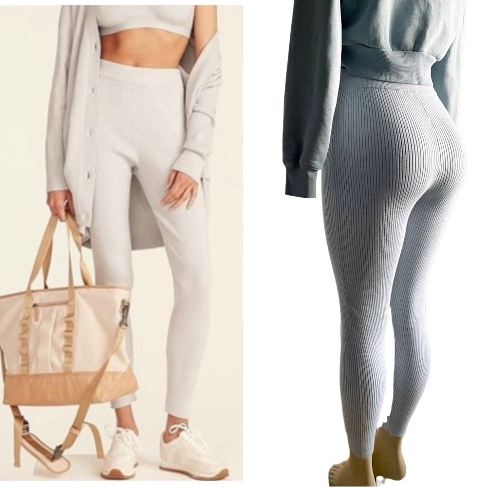 J. Crew Ribbed Ankle High Waisted Pants Leggings Athleisure Tight Loungewear S